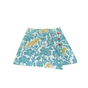 Beebop & Wally Skirt Women's L Blue Bird Floral Print Wrap A-Line USA Festival